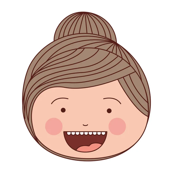 renk siluet gülümsemek ifade karikatür toplanan çizgili saçlı kız açık yüz