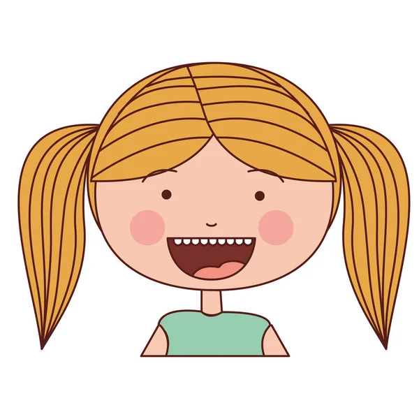 renk siluet gülümsemek ifade çizgi film yarım vücut kız sarışın at kuyruklu eritli saçlı