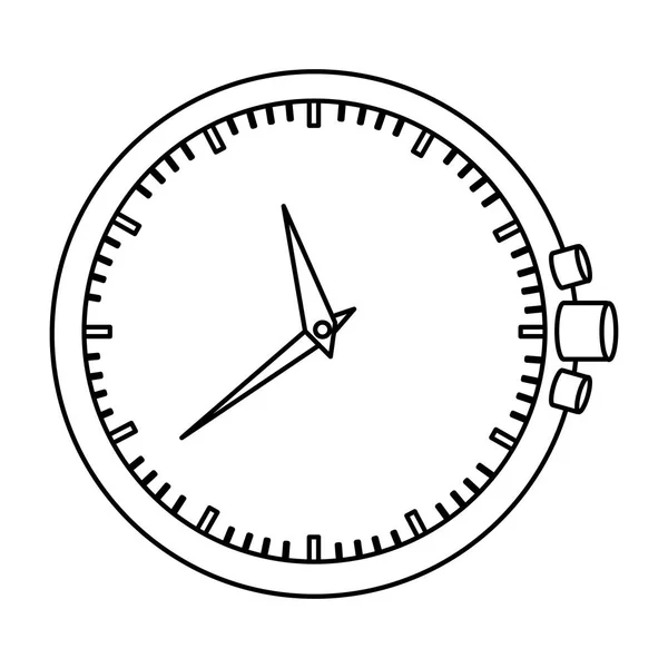 Monochrome silhouette of clock without bracelet — Stock Vector