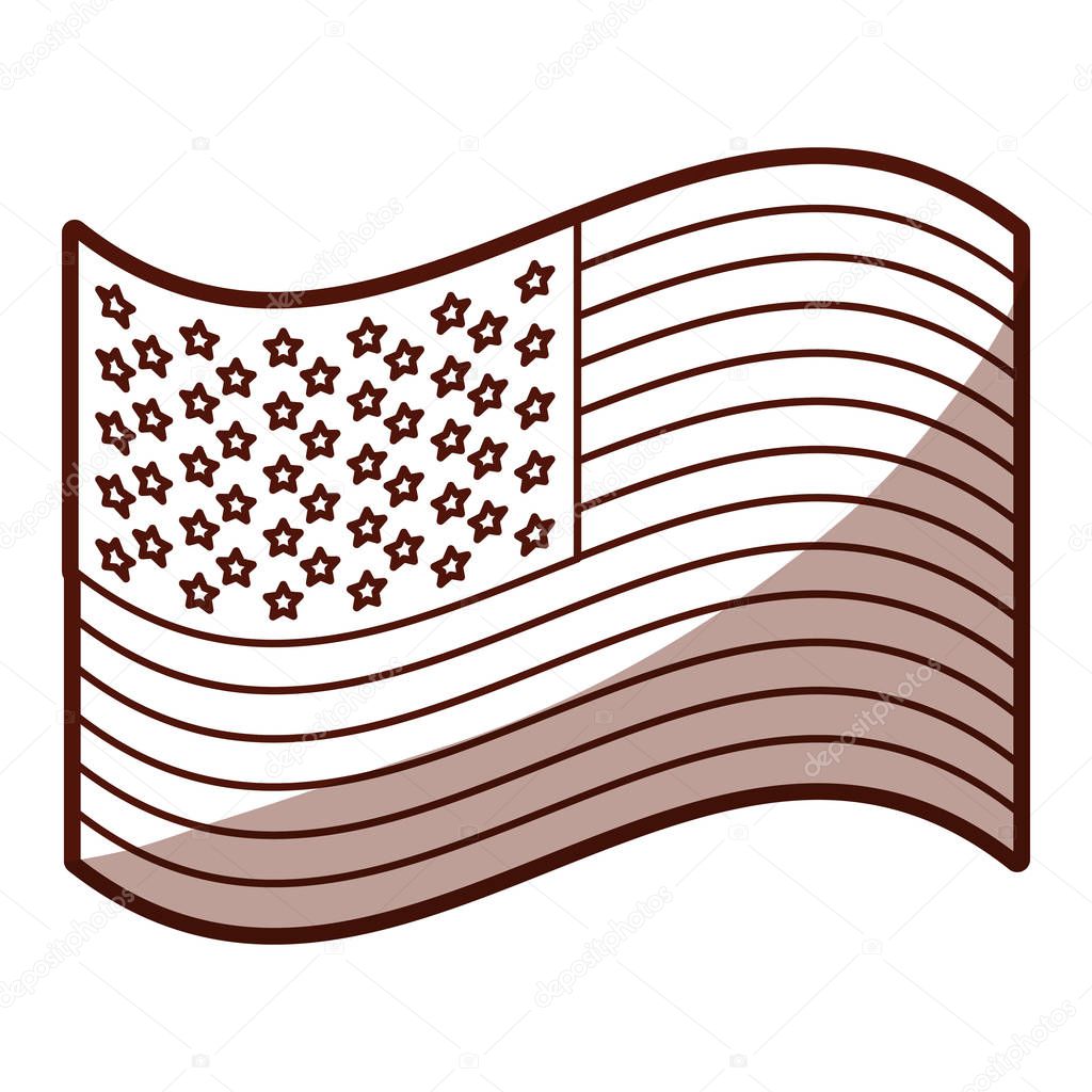 Download Monochrome silhouette of waving flag of the united states ...