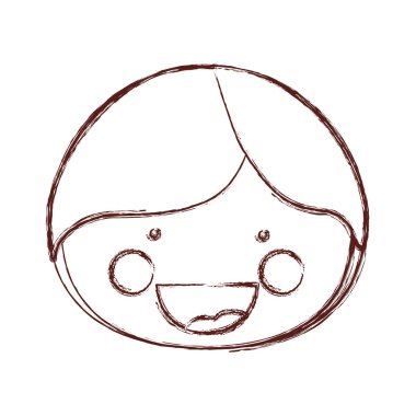 bulanık kontur gülümsemek ifade karikatür açık yüz çocuk