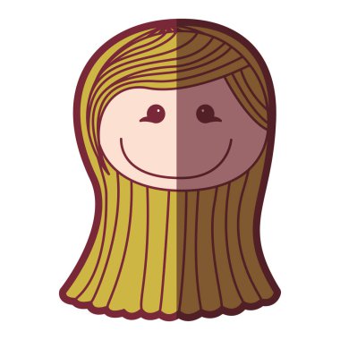 renkli siluet gölgelendirme karikatür açık yüz kız sarışın uzun saçlı