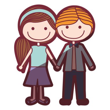 saç rengi siluet gölgelendirme çizgi film sarışın erkek ve kadın yan saç modeli ile alınan eller