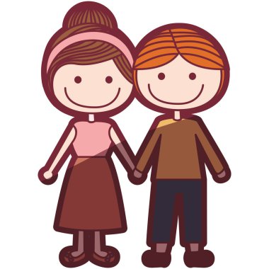 toplanan saç rengi siluet gölgelendirme çizgi film sarışın adam ve kız saç modeli ile alınan eller