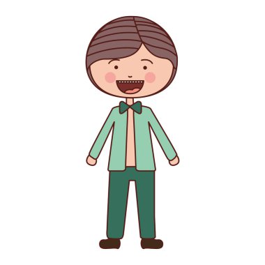 renk siluet gülümsemek ifade karikatür adamla ceket ve pantolon