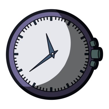 bilezik ve kalın kontur olmadan mor saati ile gerçekçi renkli siluet