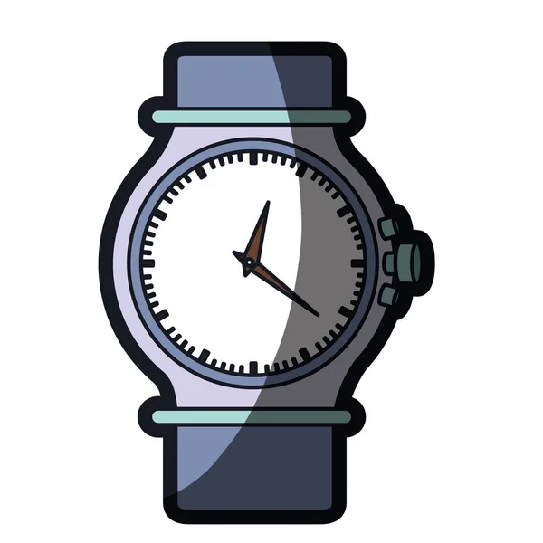 자주색 여성 팔찌 시계와 두꺼운 윤곽선의 현실적인 컬러 그래픽 — 스톡 벡터