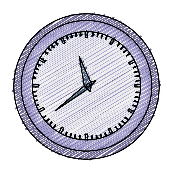 Crayon de couleur graphique de l'horloge murale en contour épais violet — Image vectorielle