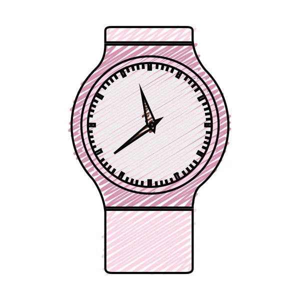 Gráfico a lápiz de color de reloj de pulsera femenino moderno — Vector de stock