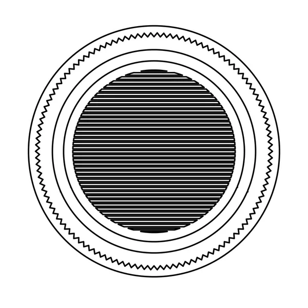 Silhouette heraldische runde Marke mit Kreisen dekorative Innenseite — Stockvektor