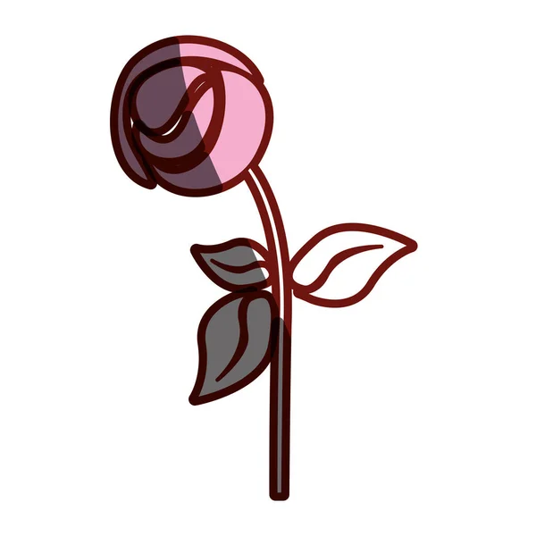Contorno rojo de flor abstracta rosa — Vector de stock