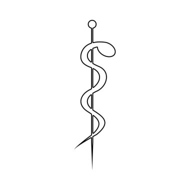 siluet sağlık sembol yılan ile dolaşık