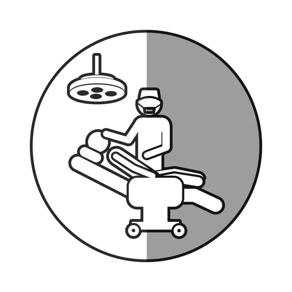 Затенение круговой рамы с помощью пиктограммы с хирургом — стоковый вектор
