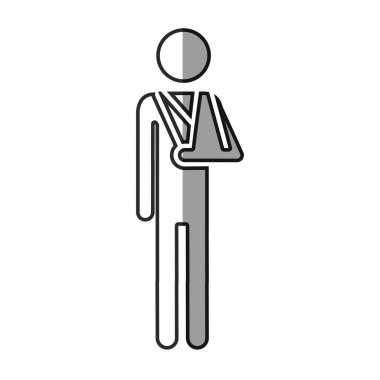 kol simgesi düz gri tonlamalı siluet piktogram ile sıvalı
