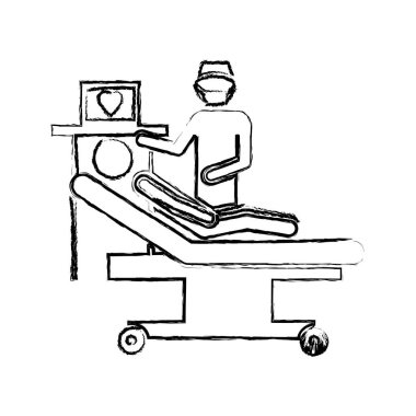 bulanık siluet piktogram kişi kalp doktoru ile