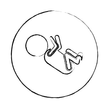 bulanık dairesel çerçeve siluet piktogram küçük bebek yalan