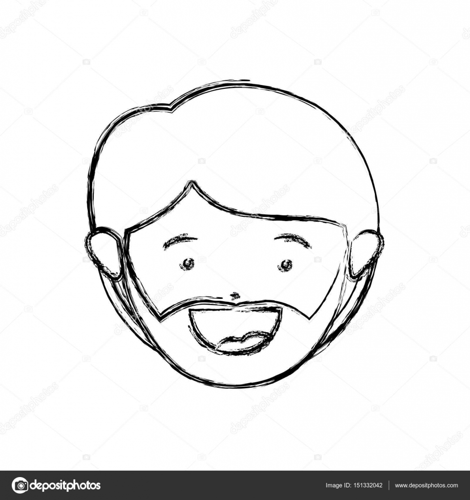 Monochromatyczne Ręki Rysunek Konturu Uśmiechniętą Twarz