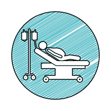 renk karakalem sedye klinik hamile kadının dairesel çerçeve