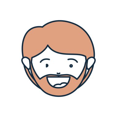 bej sakal ve bıyık adamın yüzü gülen, mavi renk dağılımı