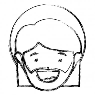 tek renkli siluet bir yüz saint joseph baba bulanık