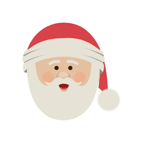 Silueta de Santa Claus cara con sombrero de Navidad — Vector de stock