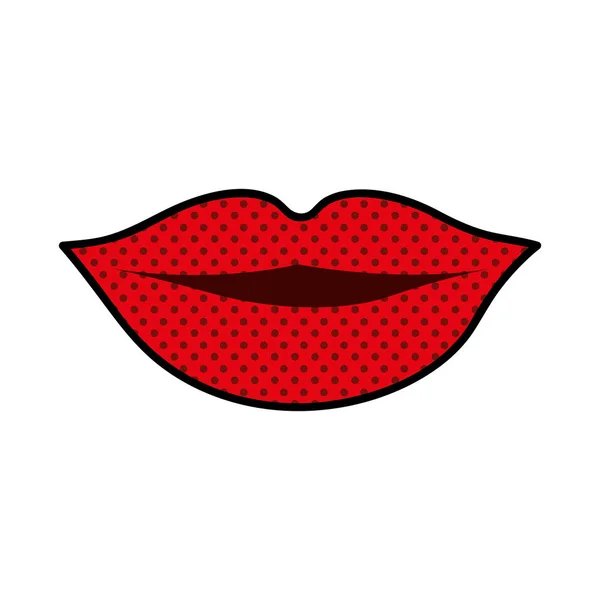 轮廓的红嘴唇和点缀 — 图库矢量图片