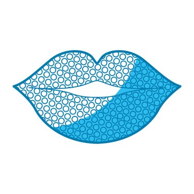 dudak noktalı mavi siluet