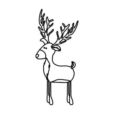 Büyük boynuzlu komik Ren geyiği stand tek renkli dağılımı