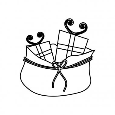 Noel hediyeleri çantayla tek renkli kontur