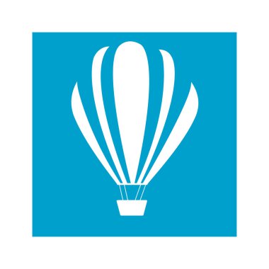 sıcak hava balonu ile mavi kare çerçeve