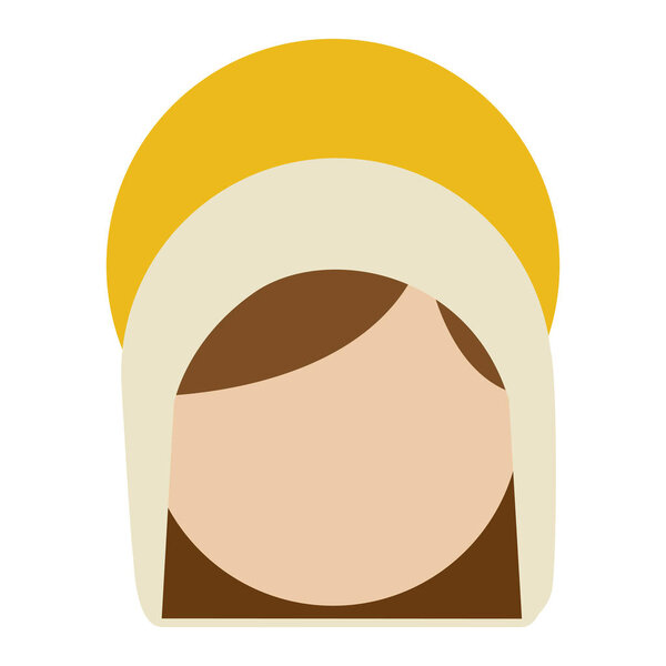 красочный силуэт безликой головы святой Девы Марии
