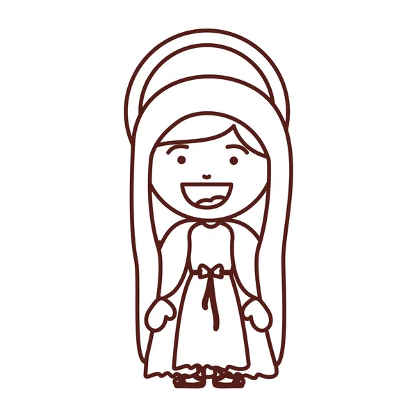Silhouette marrone di santa vergine Maria — Vettoriale Stock