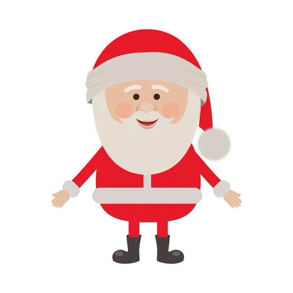 Colorful silhouette of santa claus waiting for hug — Stock Vector