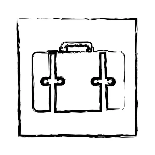 Монохромний розмитий силует рамки з валізою — стоковий вектор