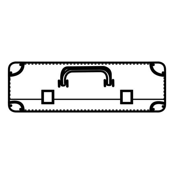 Monochrome Silhouette des Koffers in horizontaler Position — Stockvektor