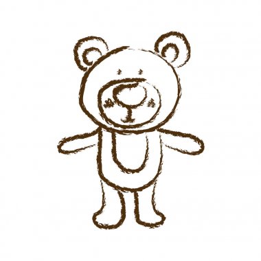 ayı tek renkli el çizilmiş silueti