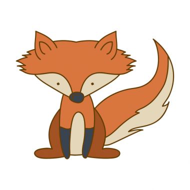 hafif renkli el oturan fox çizilmiş silueti