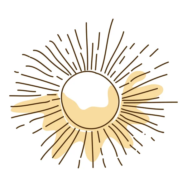 Suluboya el güneş çizilmiş silueti — Stok Vektör