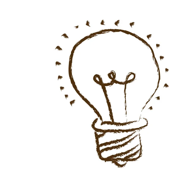 Silhueta de lâmpada monocromática desenhada à mão — Vetor de Stock