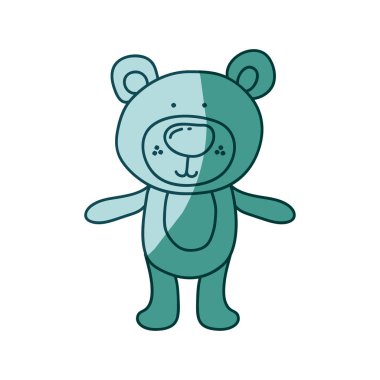 ayı Akuamarin el çizilmiş silueti