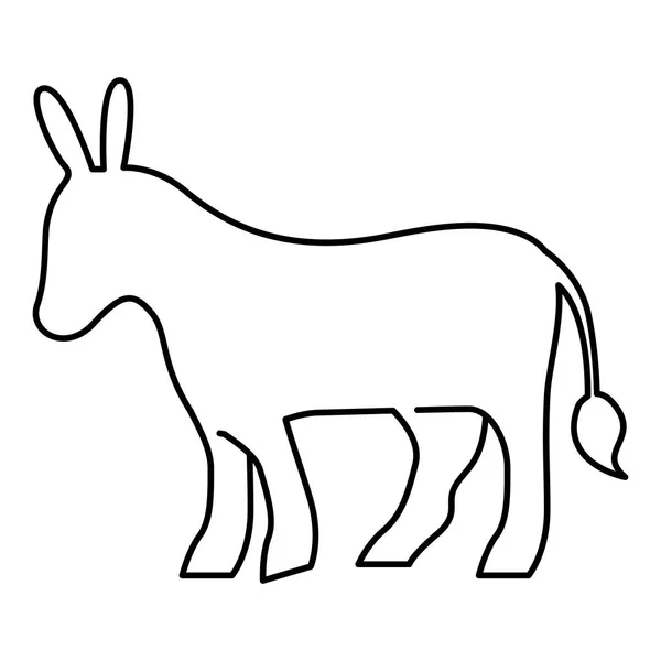 Diseño de silueta de burro aislado — Vector de stock