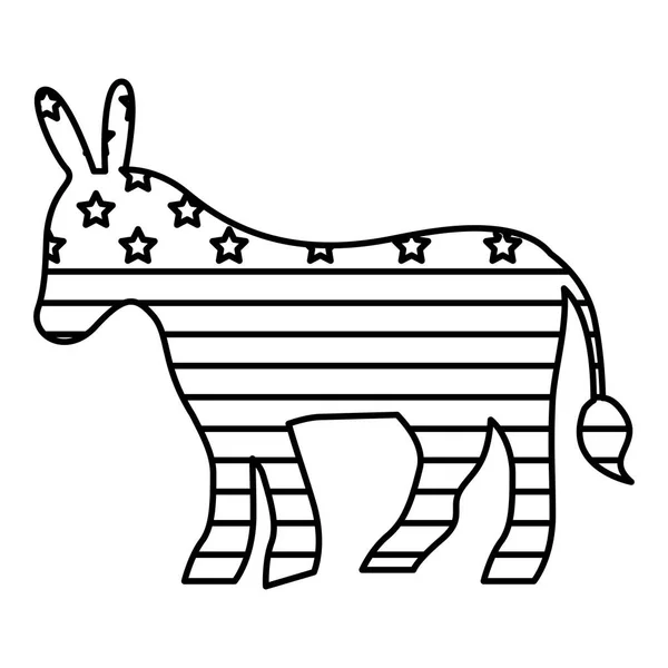 孤立的 donkey 的投票设计 — 图库矢量图片