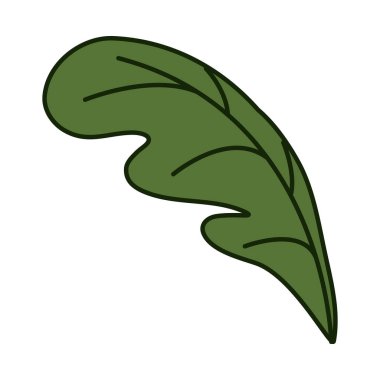 Beyaz arka plan ile kalın kontur ile pancar yaprağı yan görünüm