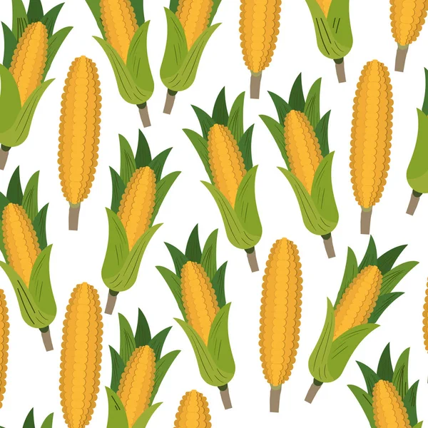 Fondo colorido con patrón de mazorcas de maíz — Archivo Imágenes Vectoriales
