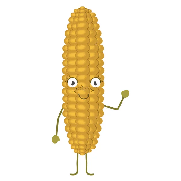 玉米芯卡通带有白色背景 — 图库矢量图片