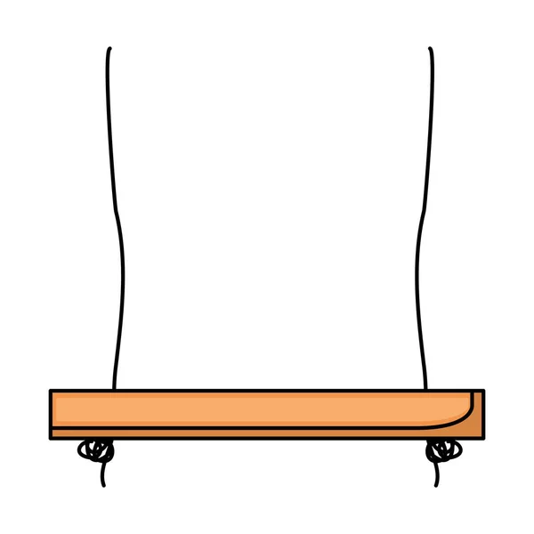 Salıncak kolye halatlar ile kalın kontur ile beyaz arka plan — Stok Vektör