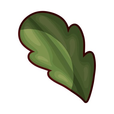 Beyaz arka plan ile kalın kontur ile pancar yaprağı önden görünümü