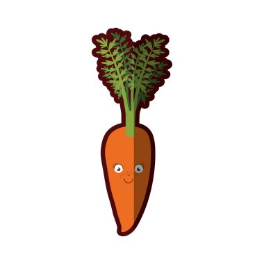 havuç karikatür kök ve yaprakları ve yarı gölge ile beyaz artalan