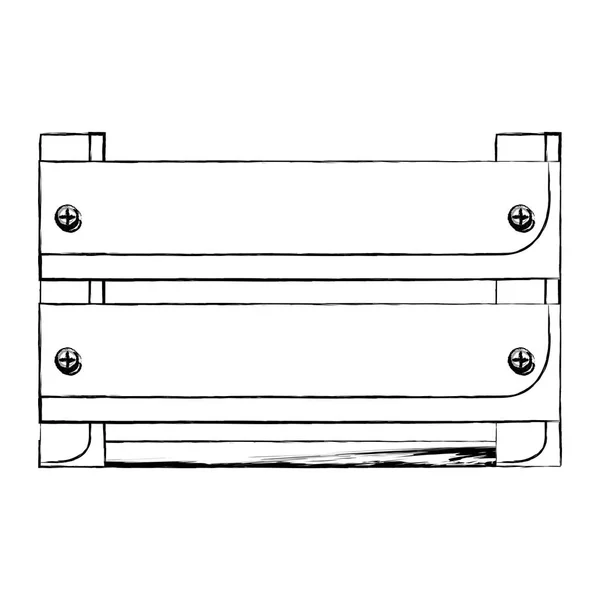 Monochrom verschwommene Silhouette einer Holzkiste in Großaufnahme — Stockvektor