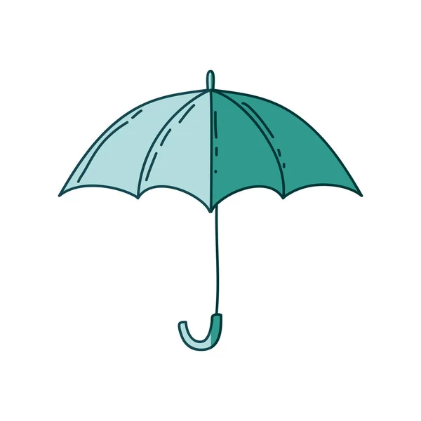 Silhueta aquarela de guarda-chuva em aquamarine — Vetor de Stock